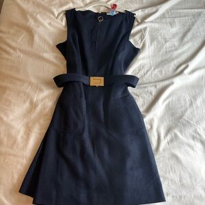 Tory Burch Navy Belted Mini Dress